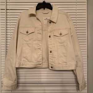 Hollister Women's Cream Denim Jacket